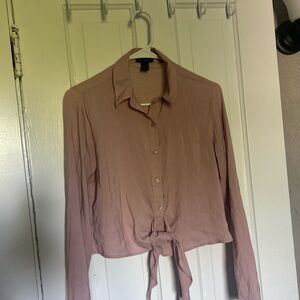 Women's Button-Up Tie-Front Blouse